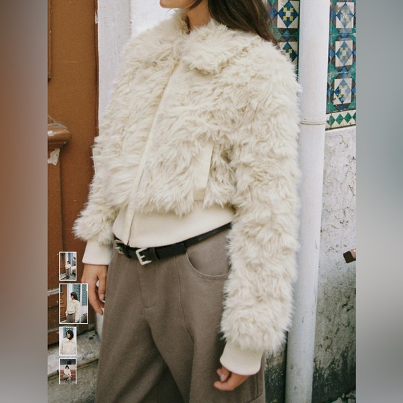 Zara Jackets & Blazers - Women's Cream Faux Fur Jacket